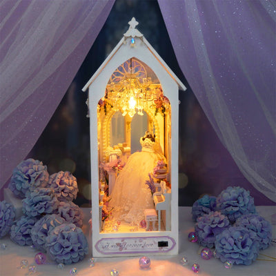 DIY Book Nook Kit Miniature Doll House With LED Light 3D Puzzle Model Building Wooden Bookshelf Bookend Toy Adults Birthday Gift