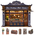 DIY Book Nook Kit Notting Hill Bookstore Wooden  Bookshop Dollhouse with Light Bookshelf Insert 3D Puzzle Decor for Gift