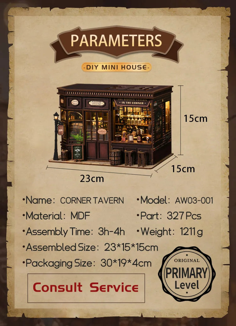 Book Nook Kit DIY Doll House With LED Light Bookshelf Insert Wooden Mini Dollhouse Furniture Light Kit For Birthday Family Gift