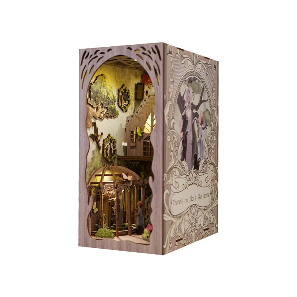 1 Set DIY Dollhouse Booknook Kit Magical Girl Realistic Imagination Cultivation Simulated Book Nook Kit Bookend Stand 3D Model