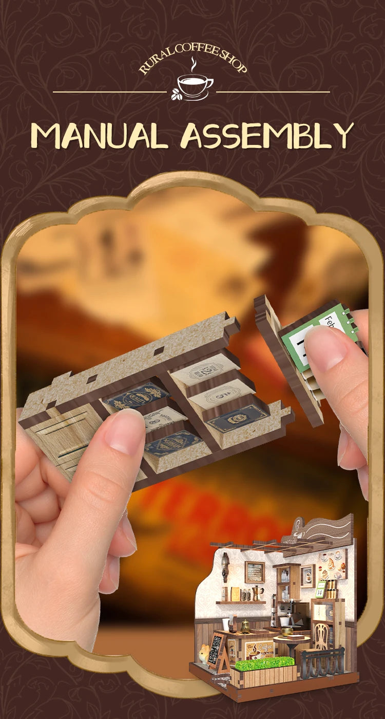 Booknook Coffee House DIY Miniature House Elegant Casual Design Cafe Atmosphere   Assembly Model For Birthday Gifts Home Decor