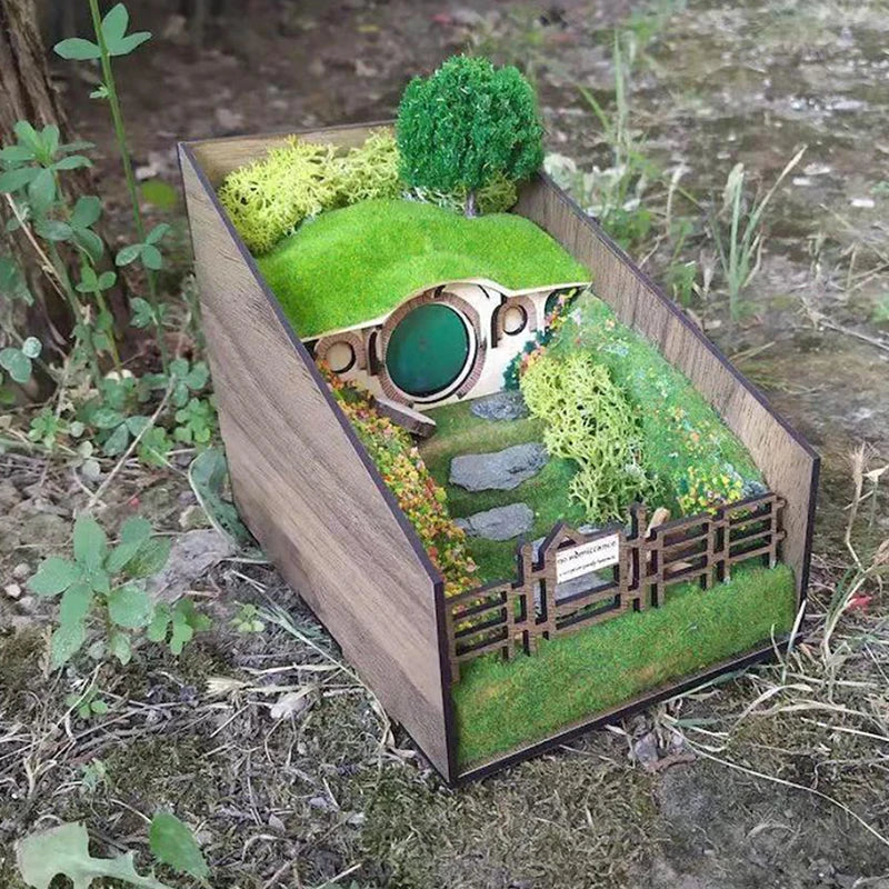 DIY Bookend Stand Book Shelf Insert Decorative Bookend Microlandscape Books Ornaments Booknook Book Shelf Insert Decors