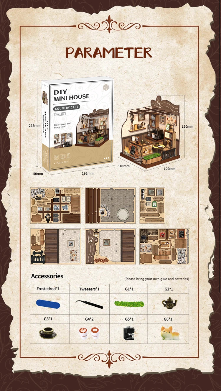 Booknook Coffee House DIY Miniature House Elegant Casual Design Cafe Atmosphere   Assembly Model For Birthday Gifts Home Decor