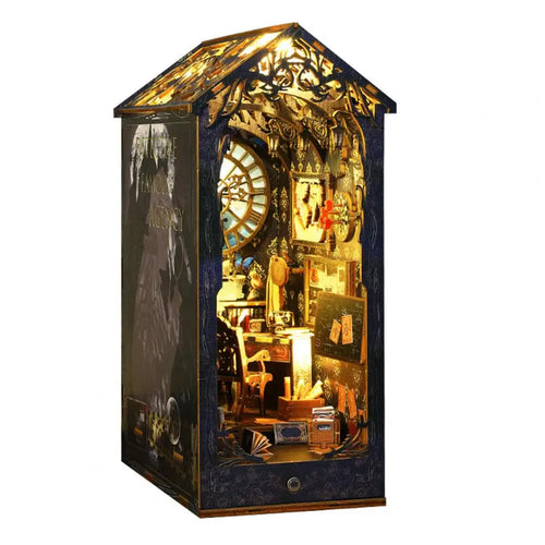1 Set DIY Dollhouse Booknook Kit Realistic Imagination Cultivation Simulated DIY Book Nook Kit Bookend Stand 3D Model
