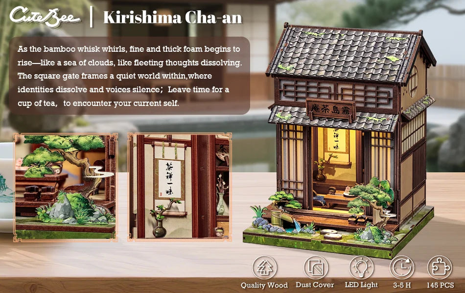 CUTEBEE Book Nook DIY Building Kit with Laser-Cut Precision Pieces 3D Wooden Puzzle  Collectible Desk Home Decor for Gift Idea