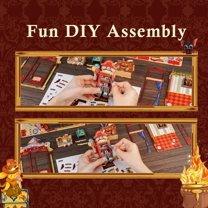 CUTEBEE DIY Book Nook Kit Miniature Dollhouse with Led Light Bookshelf Insert Booknook Home Decor for Amazing Toys Store