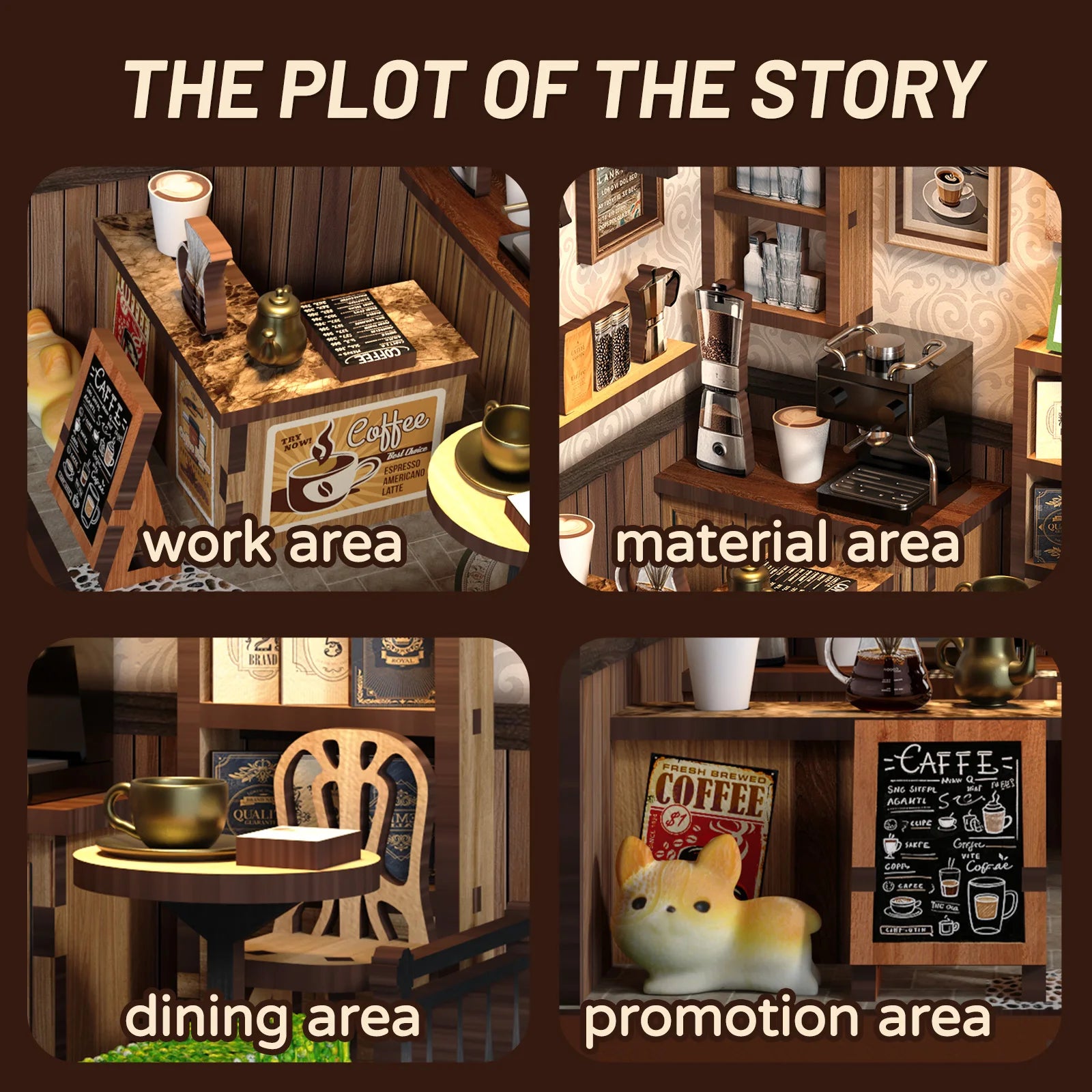 Booknook Coffee House DIY Miniature House Elegant Casual Design Cafe Atmosphere   Assembly Model For Birthday Gifts Home Decor