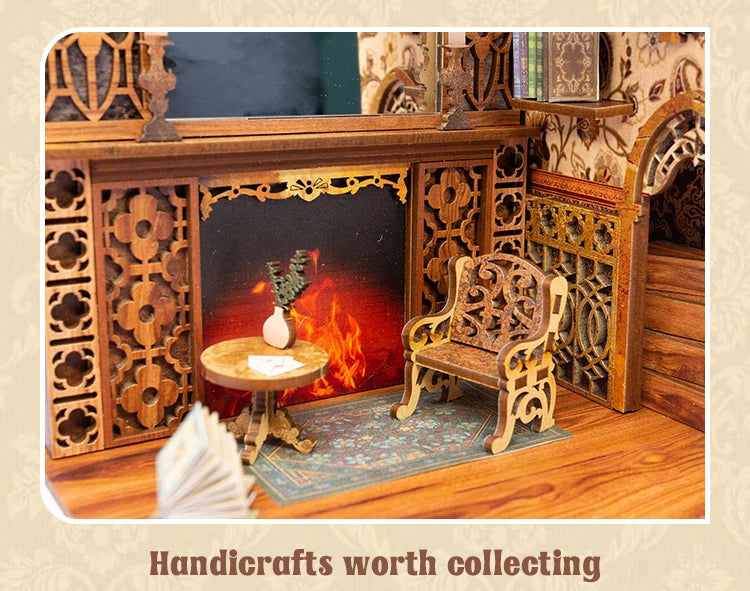 CUTEBEE DIY Book Nook Kit Miniature Dollhouse Book Nook Touch Lights with Furniture for Christmas Gifts (Magic Pharmacist )