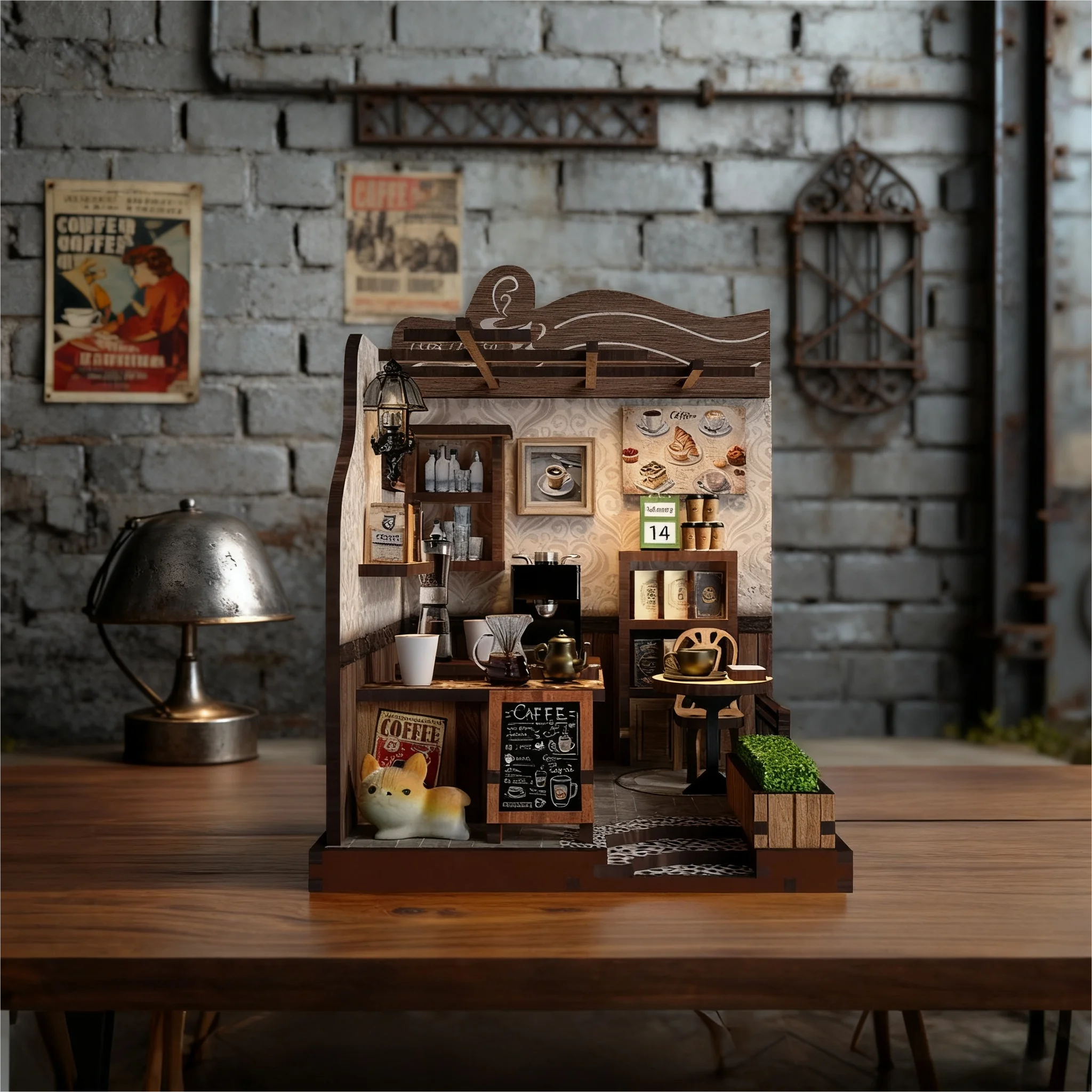 Booknook Coffee House DIY Miniature House Elegant Casual Design Cafe Atmosphere   Assembly Model For Birthday Gifts Home Decor