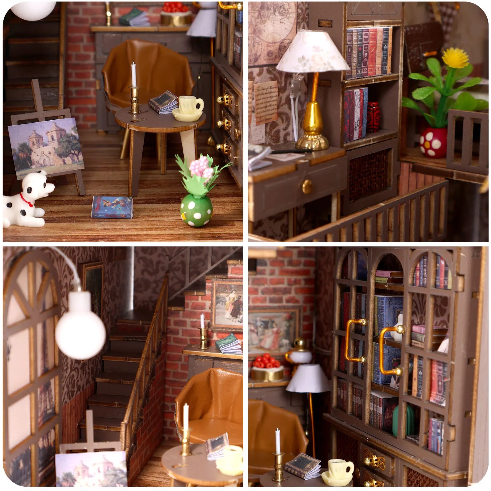 DIY Wooden Book Nook 3D Puzzle Miniature Doll House Kit With Touch Light World Bookshelf Assembly Bookend Eternal Bookstore 2023