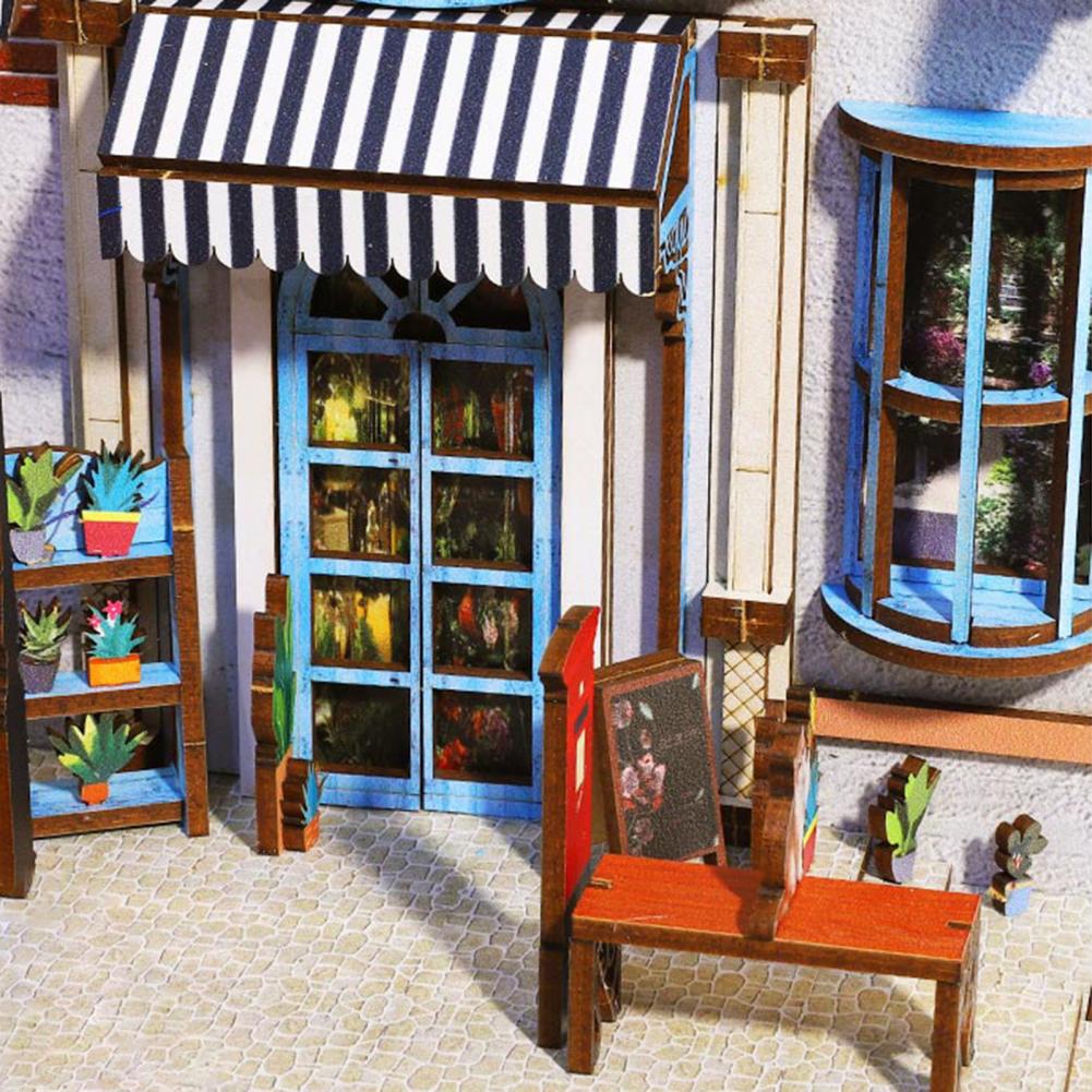 1 Set Book Nook Dollhouse Authentic Restoration Richly Structured Decoration Wood 3D Holiday Sea Island Booknook Model Dollhouse