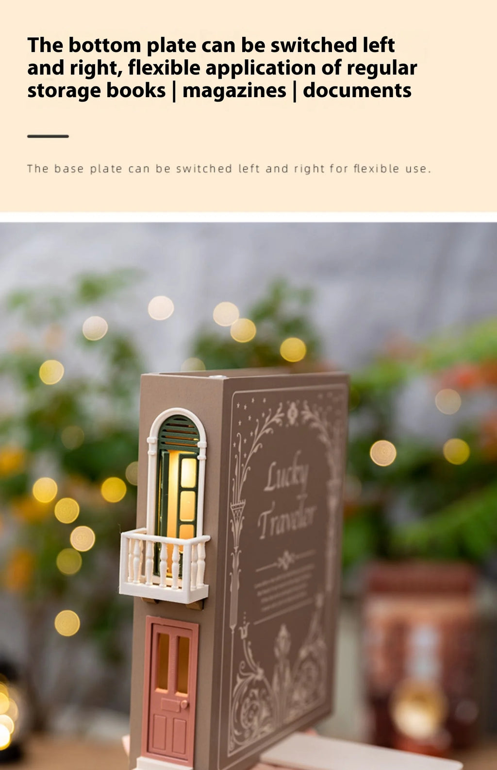 Fake Books Bookends With Led Light Book Holders Booknook Model Kit For Bookshelf Insert Miniature Ornament Decor Christmas Gifts