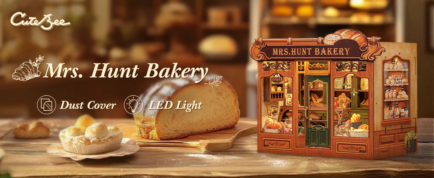 CUTEBEE Book Nook DIY Building Kit with Laser-Cut Precision Pieces 3D Wooden Puzzle  Collectible Desk Home Decor for Gift Idea