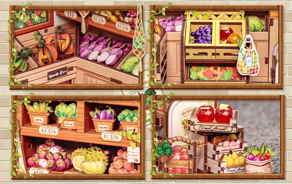 CUTEBEE Book Nook DIY Building Kit with Laser-Cut Precision Pieces 3D Wooden Puzzle  Collectible Desk Home Decor for Gift Idea