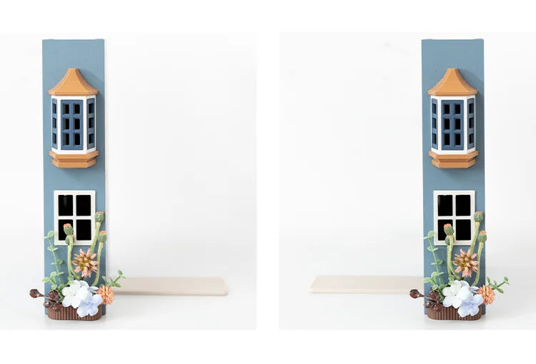 Booknook Creative Book Holders Fake Books Bookends Model Kit With LED Light For Bookshelf Insert Decor Miniature Ornament Gift