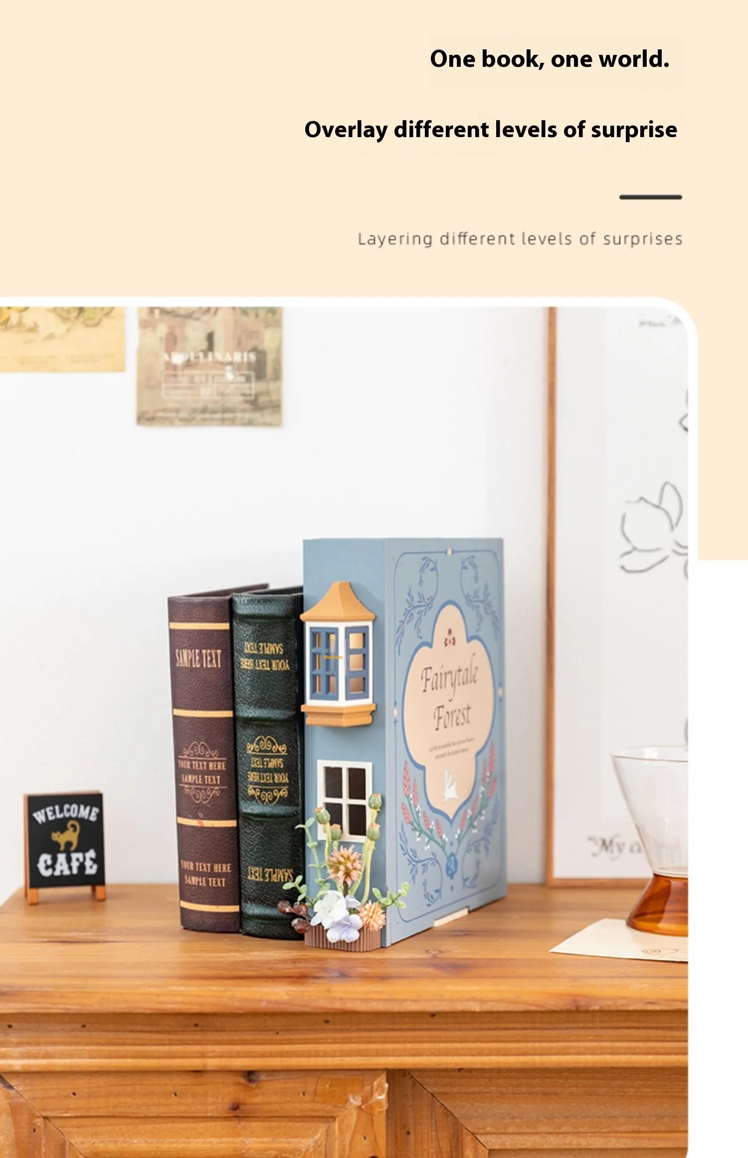 Fake Books Bookends With Led Light Book Holders Booknook Model Kit For Bookshelf Insert Miniature Ornament Decor Christmas Gifts