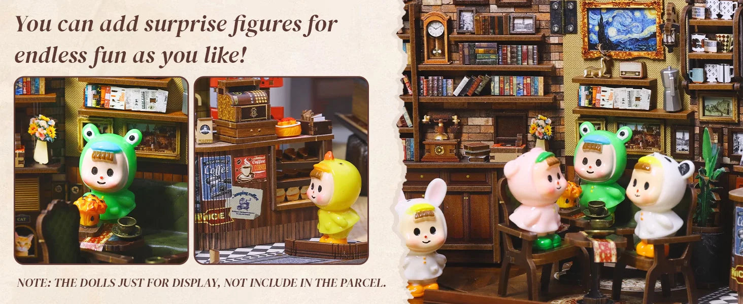 CUTEBEE Book Nook DIY Building Kit with Laser-Cut Precision Pieces 3D Wooden Puzzle  Collectible Desk Home Decor for Gift Idea