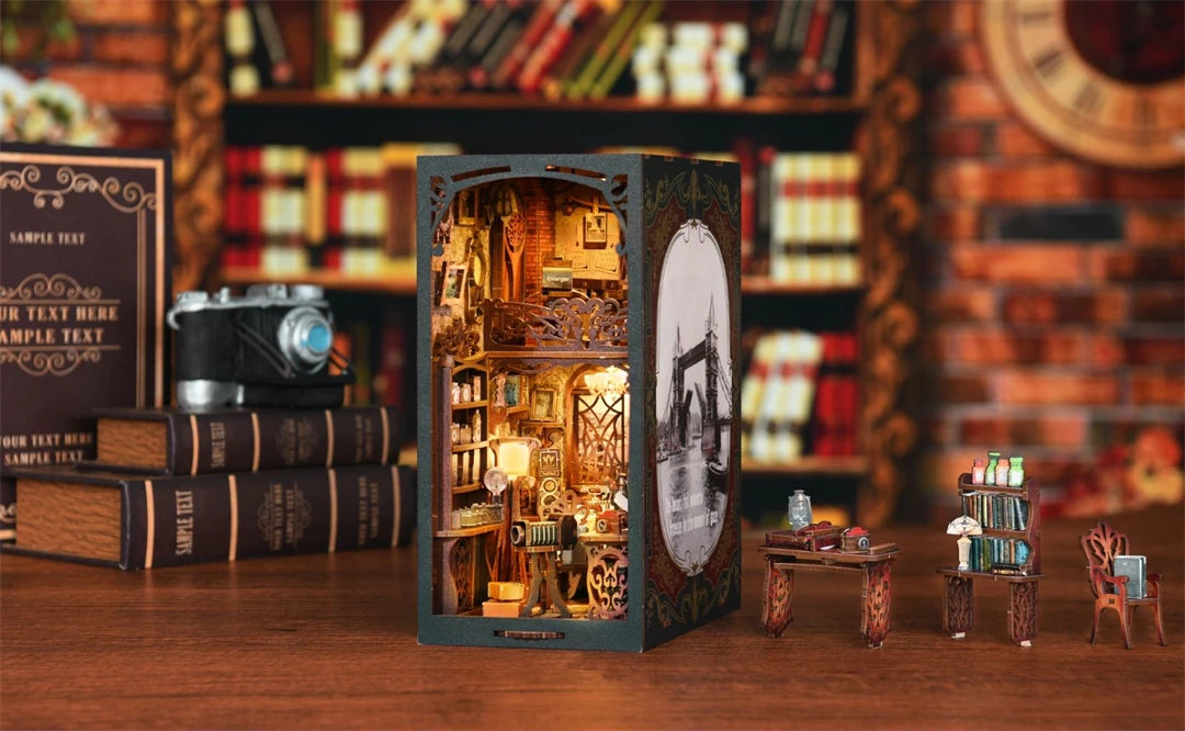 Booknook Kit DIY Wooden Puzzle Miniature House Kit For Bookshelf Room Decoration Insert Magic Dollhouse home improvement