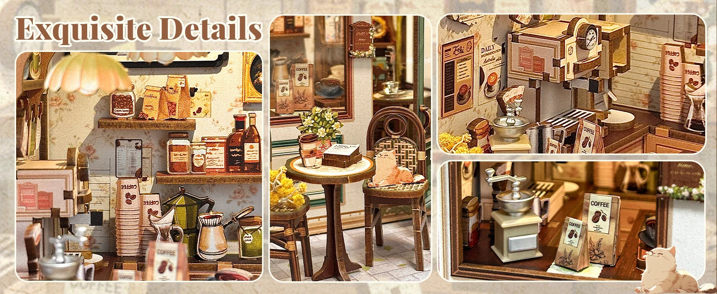 CUTEBEE Book Nook DIY Building Kit with Laser-Cut Precision Pieces 3D Wooden Puzzle  Collectible Desk Home Decor for Gift Idea