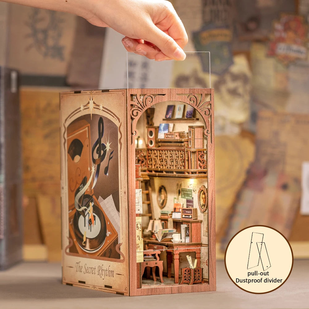 CUTEBEE DIY Book Nook Kit Dollhouse Book Nook Magic Pharmacist  Miniature Touch Lights with Furniture for Birthday Gift