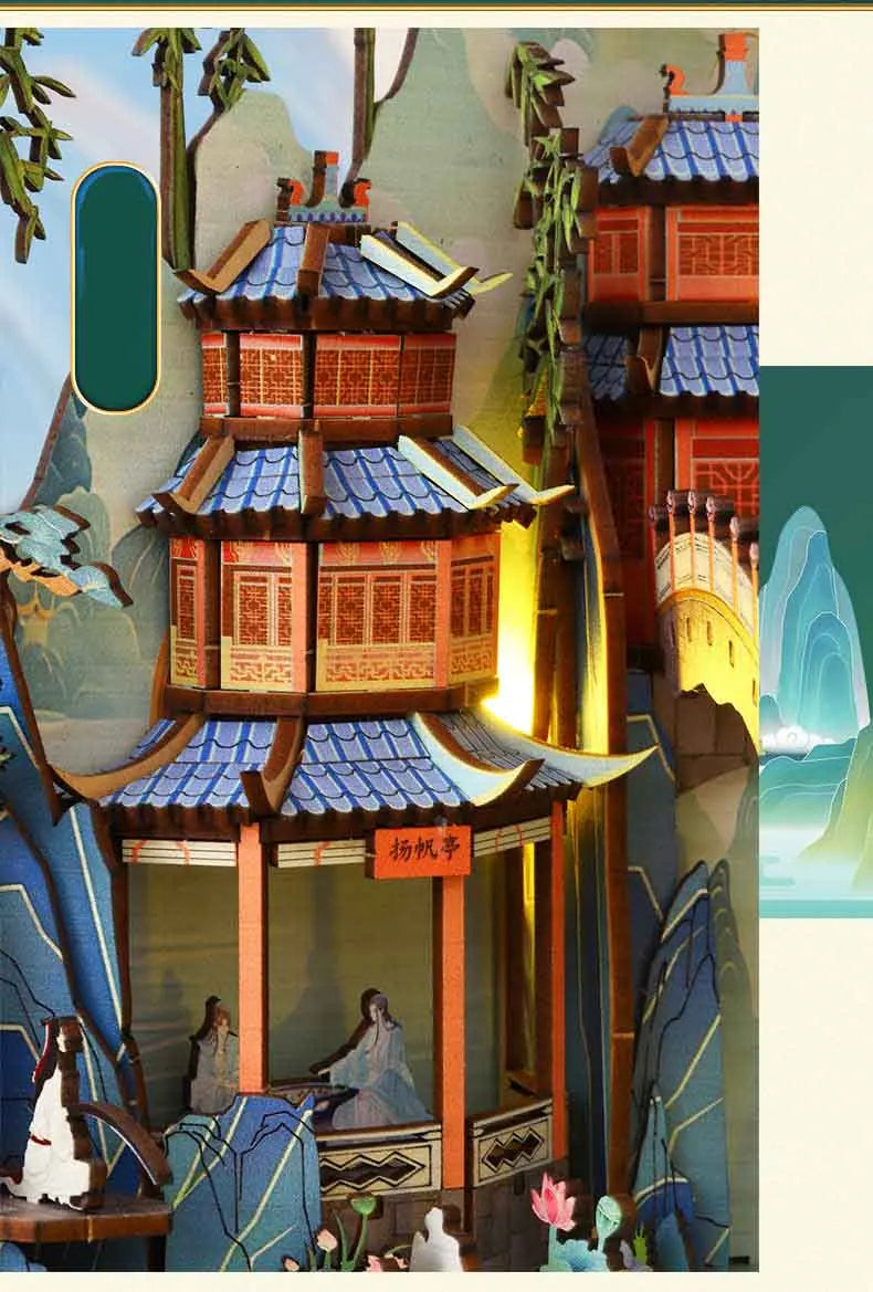 Book Nook Shelf Insert  Casa Miniature Doll House Kit Toys Home Dollhouse Bookends Furniture Wooden Bookshelf Birthday Gifts