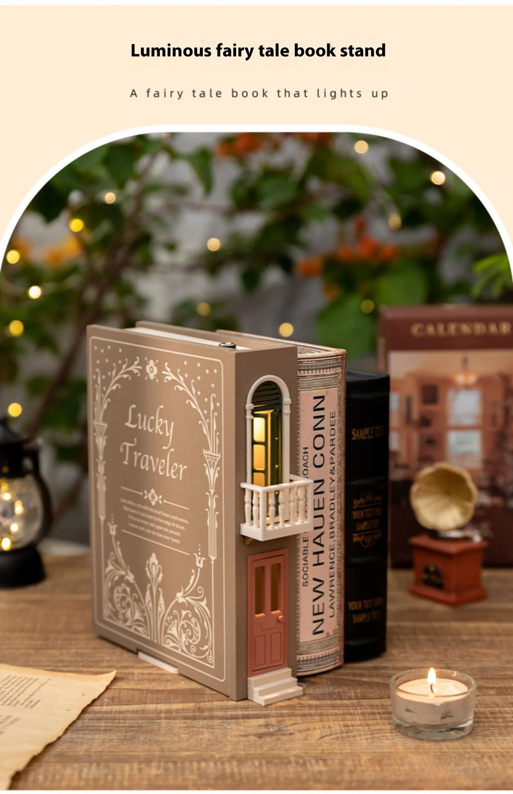 Fake Books Bookends With Led Light Book Holders Booknook Model Kit For Bookshelf Insert Miniature Ornament Decor Christmas Gifts