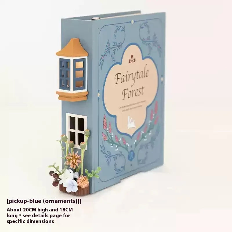 Fake Books Bookends With Led Light Book Holders Booknook Model Kit For Bookshelf Insert Miniature Ornament Decor Christmas Gifts