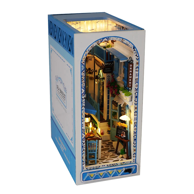 Book Nook Kit Mini DIY Book Nook Touch Light with Furniture Children's Birthday Gift (Sea Breeze Land) Drop Shippig