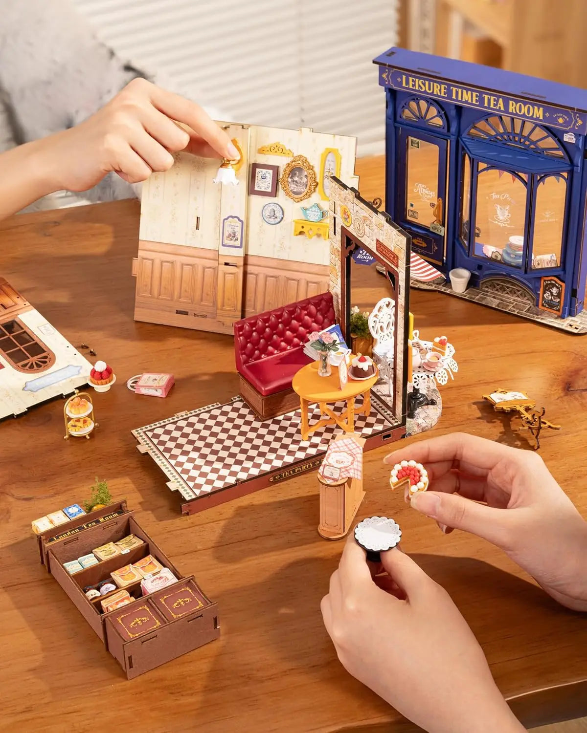 Robotime Rolife DIY Miniature Dollhouse Kit Leisure Time Tea RoomCrafts Hobbies Amazing Gift for Women Children DG171 | BookNook Store