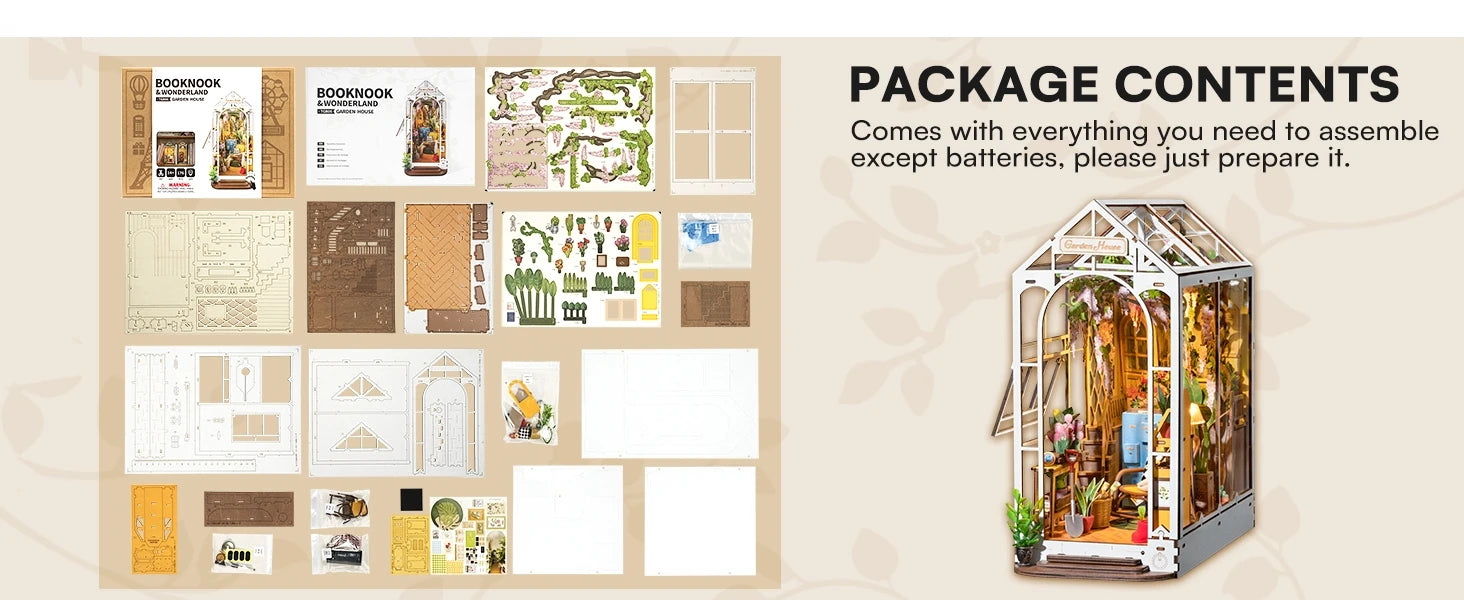 Robotime Rolife DIY Book Nook Wooden Miniature Doll House for Bookshelf Insert Furniture