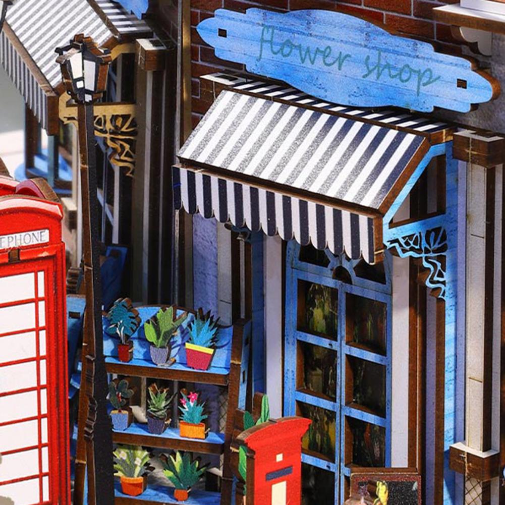 1 Set Book Nook Dollhouse Authentic Restoration Richly Structured Decoration Wood 3D Holiday Sea Island Booknook Model Dollhouse