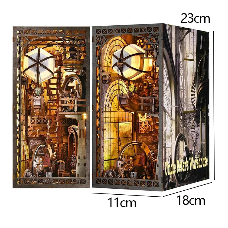 DIY Book Nook Kit Wooden Doll House 3D Puzzle Bookshelf Dollhouse Model Booknook Building Home Decoration For Christmas Gift