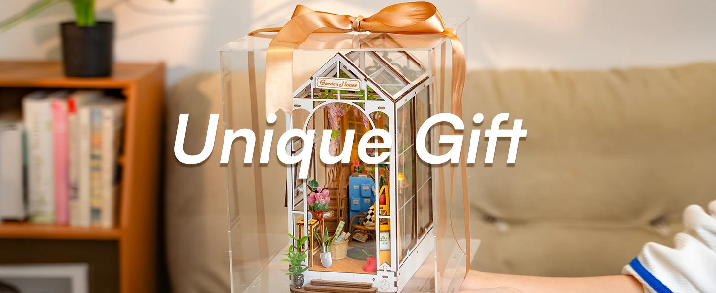 Robotime Rolife DIY Book Nook Wooden Miniature Doll House for Bookshelf Insert Furniture