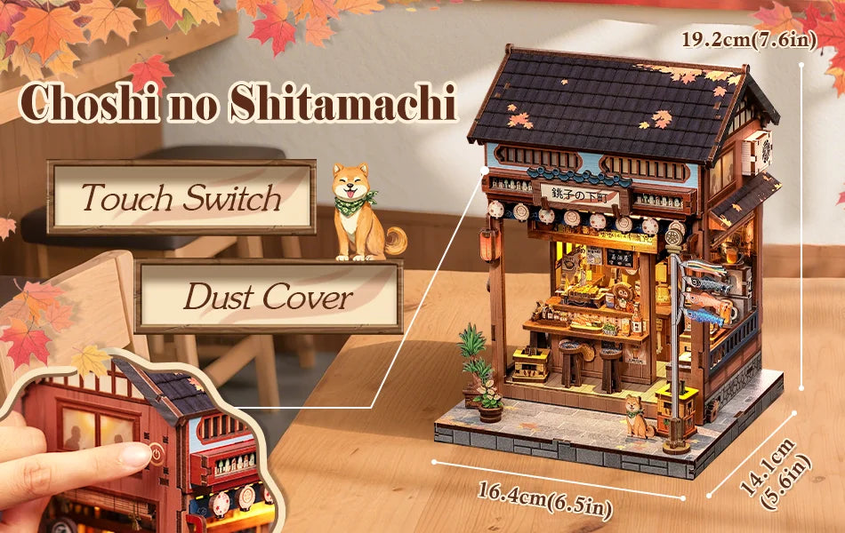 CUTEBEE DIY Book Nook Kit Miniature Dollhouse with Light Wooden Bookshelf Insert Retro Booknook Christmas Birthday Party Gift