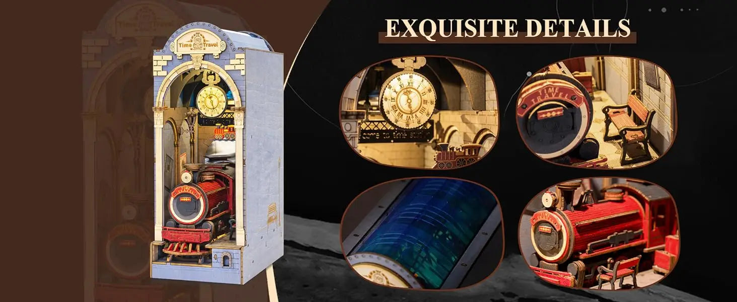 Robotime Rolife DIY Book Nook Wooden Miniature Doll House for Bookshelf Insert Furniture