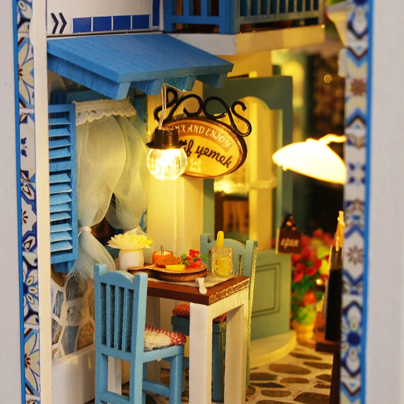 Book Nook Kit Mini DIY Book Nook Touch Light with Furniture Children's Birthday Gift (Sea Breeze Land) Drop Shippig