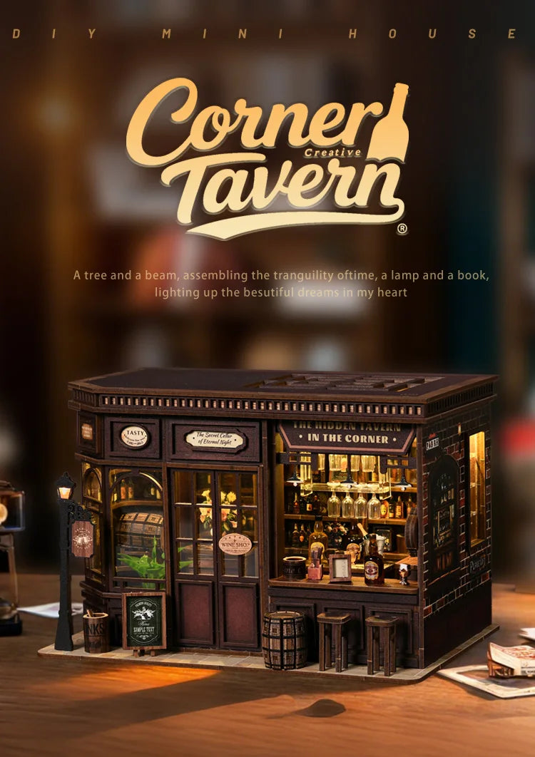 Book Nook Kit DIY Doll House With LED Light Bookshelf Insert Wooden Mini Dollhouse Furniture Light Kit For Birthday Family Gift