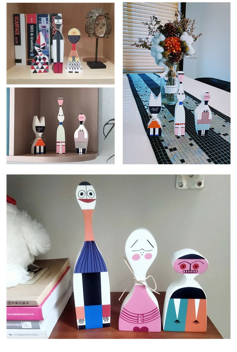 Book Nook Figurines Set Wooden Abstract Ideas Models Miniatures Decoration Living Room Home Decor Table Top Items Accessories