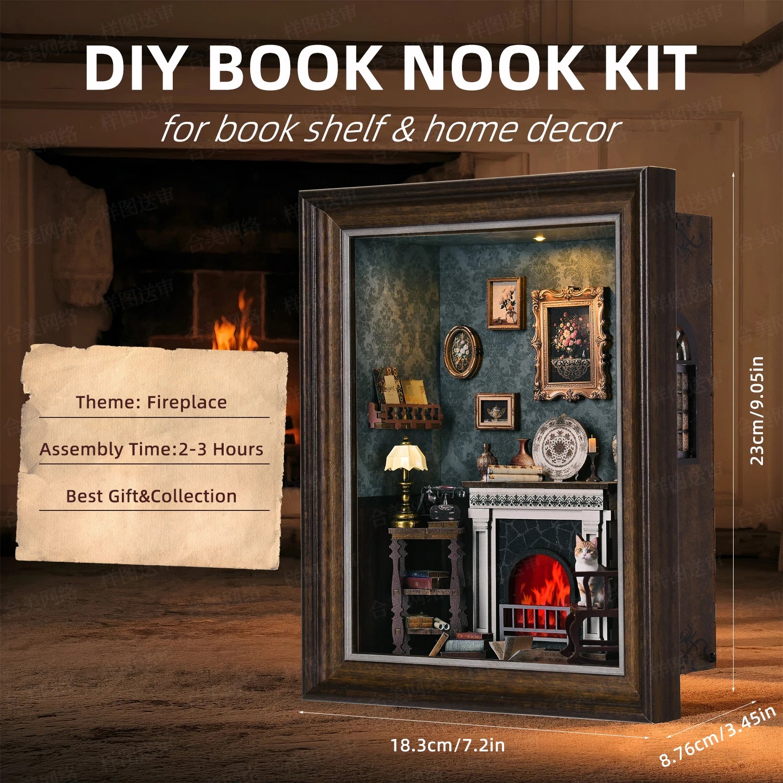 Book Nook Kit Tailor's Shop DIY 3D Wooden Puzzle Dollhouse Photo frame ornament Model Bookend Building Home Decoration