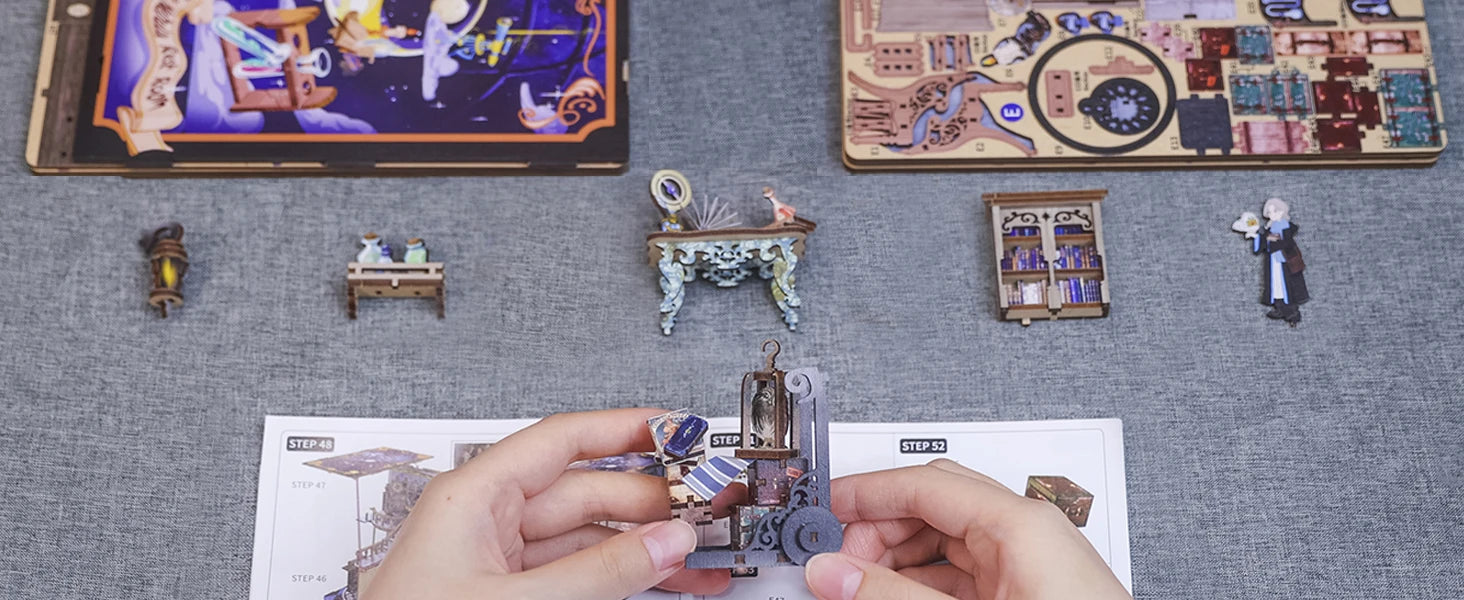 Cutebee DIY Book Nook Kit 3D Wooden Dollhouse Bookshelf Insert Decor Alley Miniature House with Dustproof LED Light Booknook