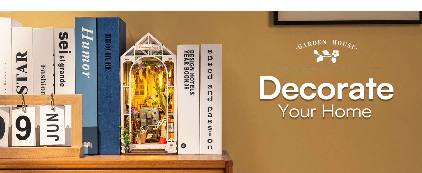 Robotime Rolife DIY Book Nook Wooden Miniature Doll House for Bookshelf Insert Furniture