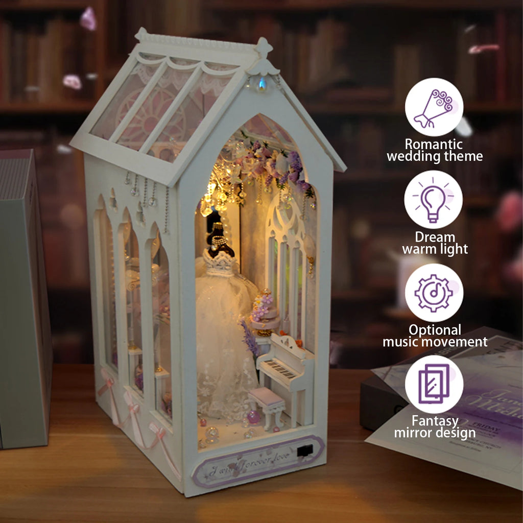 DIY Book Nook Kit Sturdy Book Nook Stand Easy to Assemble and Store Reusable Book Nook Stand Multi Functional 3D DIY Miniature