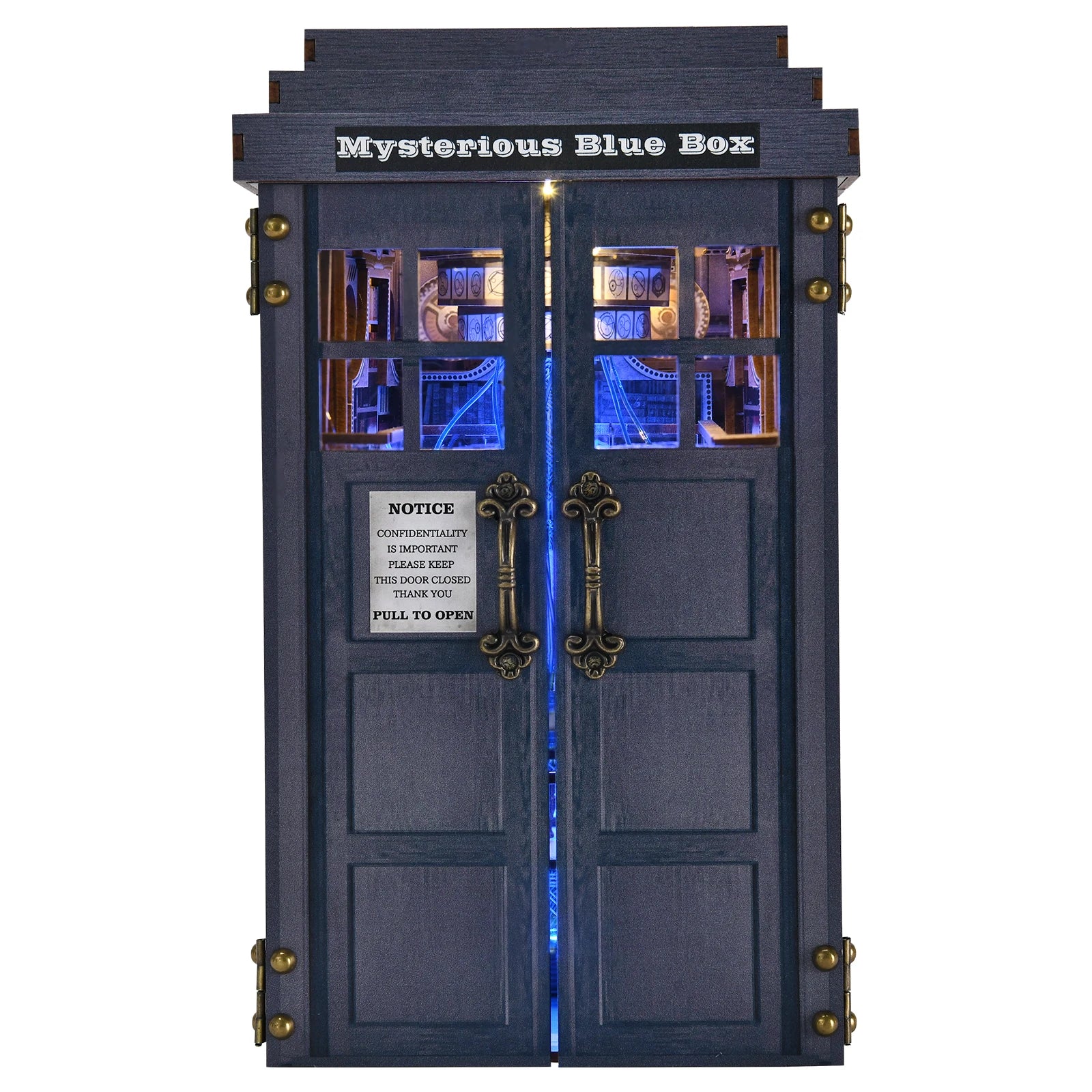 Book Nook Kit Mysterious Telephone Booth DIY Wooden Puzzle Handmade Bookshelf Dollhouse Model Bookend Building Home Decoration