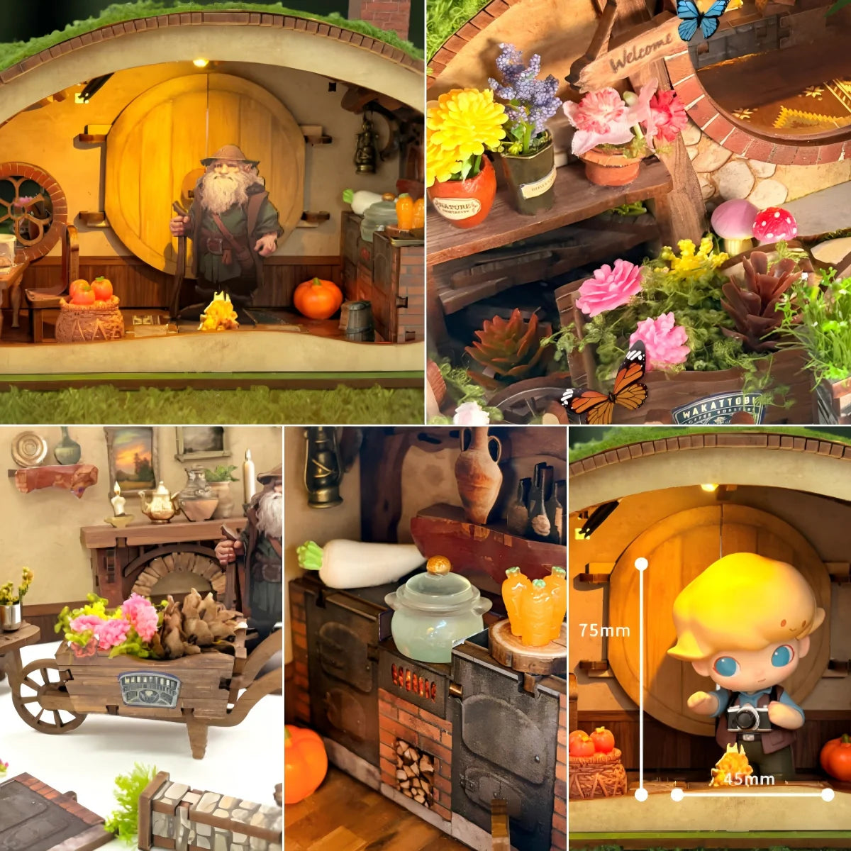 Retro DIY Wooden Magic Ring House Miniature Kits With LED Lights Adult Craft Model Building Home Desk Decoration Creative Gift | BookNook Store