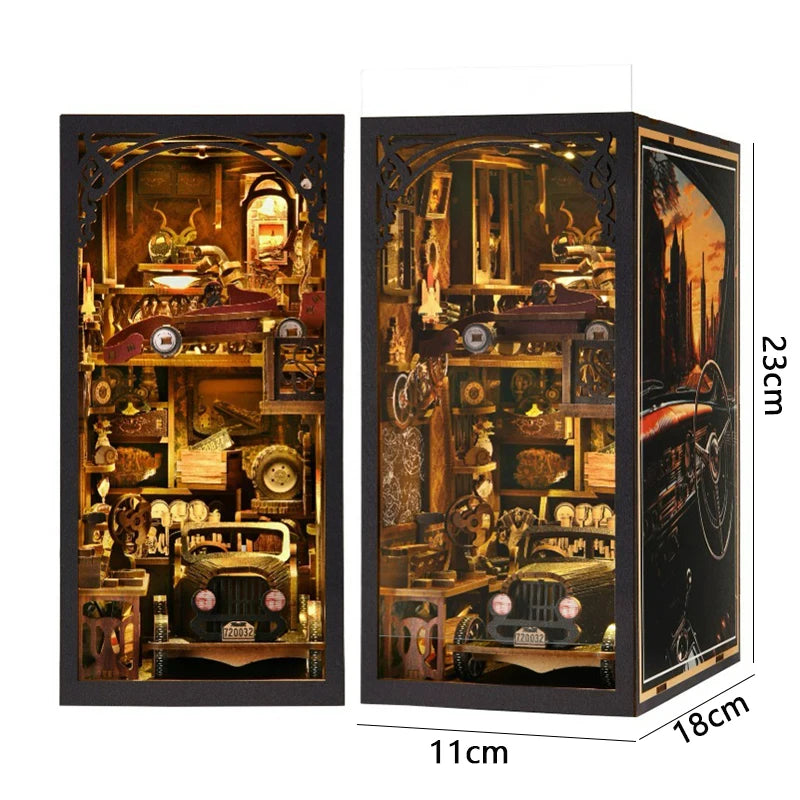 DIY Book Nook Kit Wooden Doll House 3D Puzzle Bookshelf Dollhouse Model Booknook Building Home Decoration For Christmas Gift