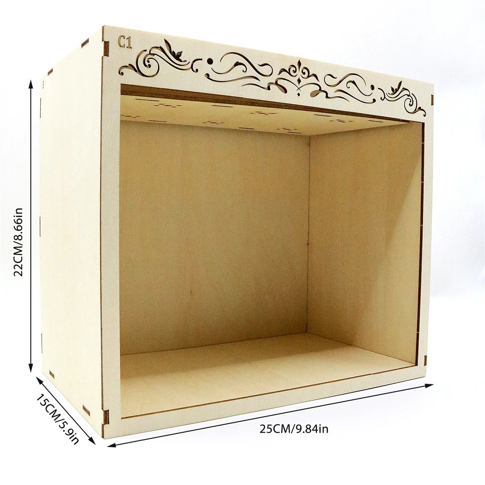 Book Nook Kit Creativity DIY 3D Puzzle Wooden with LED Light Carving Free Engraving Custom Name Figurines Dollhouse Birthday