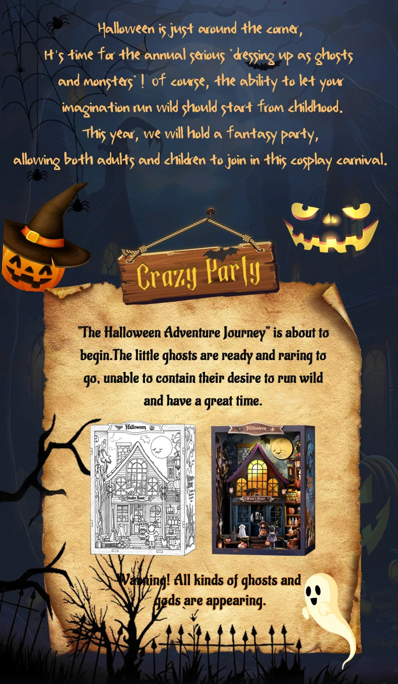 Book Nook Kit DIY Doll House With LED Light Bookshelf Insert Wooden Mini Dollhouse Furniture Light Kit For Birthday Family Gift