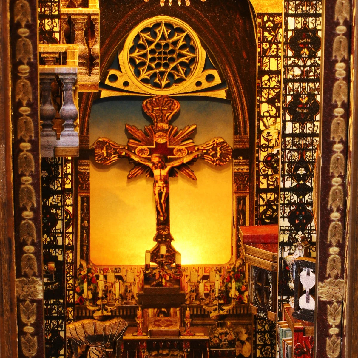 DIY Wooden Book Nook 3D Puzzle Miniature Doll House Kit With Touch Light World Bookshelf Assembly Bookend Eternal Bookstore 2023