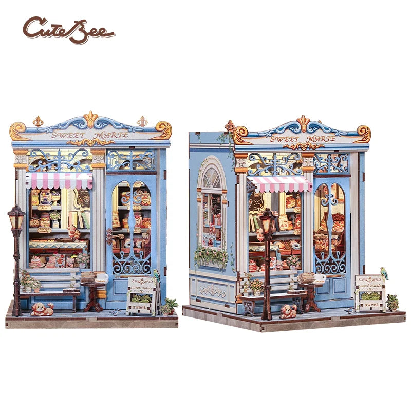 CUTEBEE Book Nook DIY Building Kit with Laser-Cut Precision Pieces 3D Wooden Puzzle  Collectible Desk Home Decor for Gift Idea