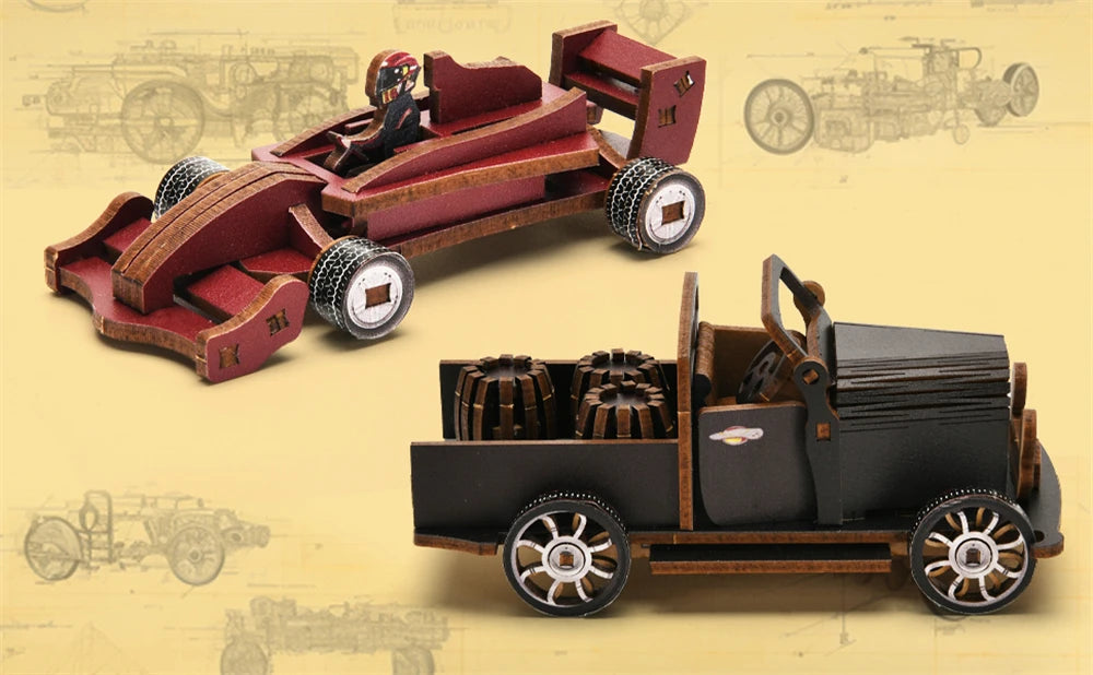 DIY Dollhouse Book nook Kit Vintage Car Museum Magical Realistic Imagination Simulated Book Nook Kit Bookend Stand F1 3D Puzzle